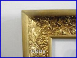 Vintage XL Wood Gold Gilt Picture Frame Leaves Flowers 28 x 41 fits 24 x 36