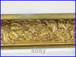 Vintage XL Wood Gold Gilt Picture Frame Leaves Flowers 28 x 41 fits 24 x 36
