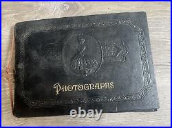 Vintage antique photo album Dancer Embossed Cover Picture Book 41