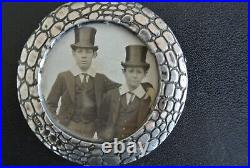Vintage / antique photo of 2 boys from Eaton in sterling silver frame