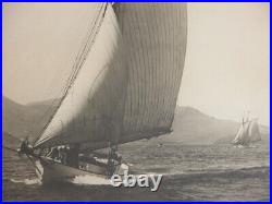 Vtg 1930s 40s SAILING Photograph Photograph Antique Sail Nautical Boat