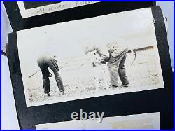 Vtg Antique Photo Album rural kansas America Cars Hunting Boy Family 35+ pgs