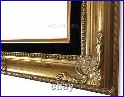 West Frames Antique Gold Ornate Baroque Picture Frame Black Velvet Liner 3 Inch