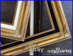 West Frames Antique Gold Ornate Baroque Picture Frame Black Velvet Liner 3 Inch