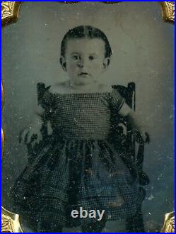 Young Girl, Fashion, Antique Vintage Ambrotype Photo